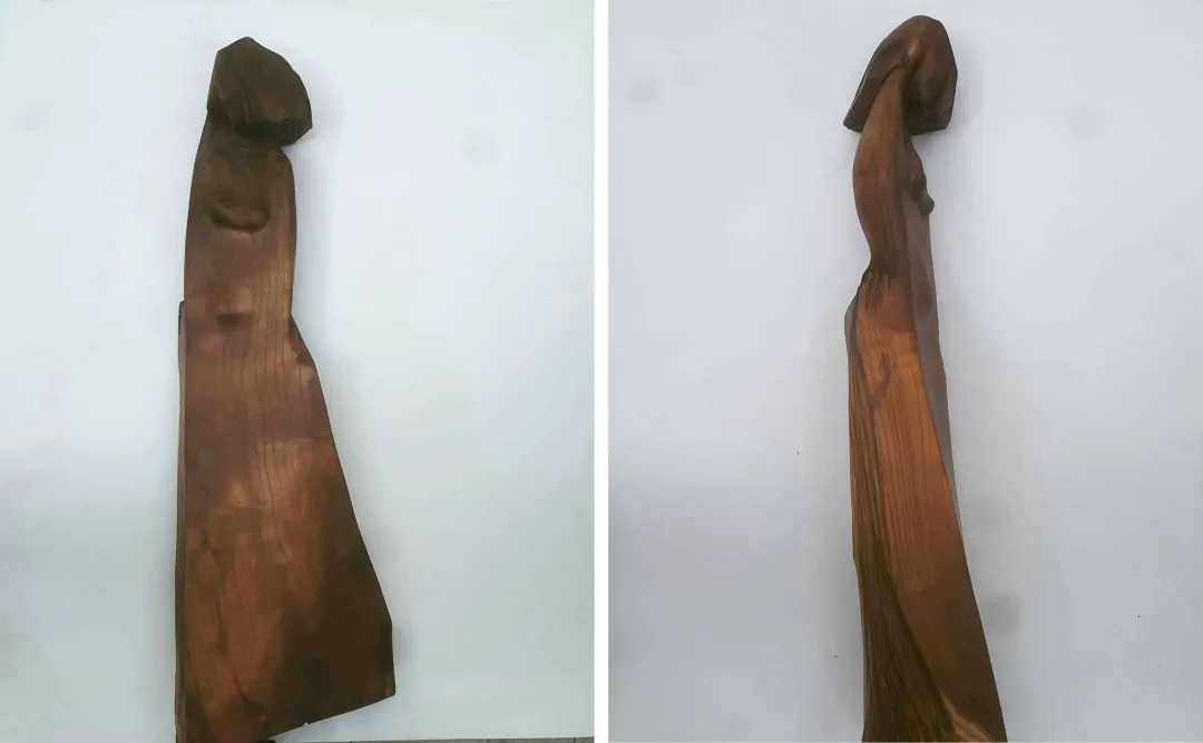 yakınlaştır "Rüzgara Karşı" eseri HAKAN ERASLAN tarafından 2023 yılında 101x30x16 cm ölçülerinde Dut Ağacı tekniği ile yapılmıştır.