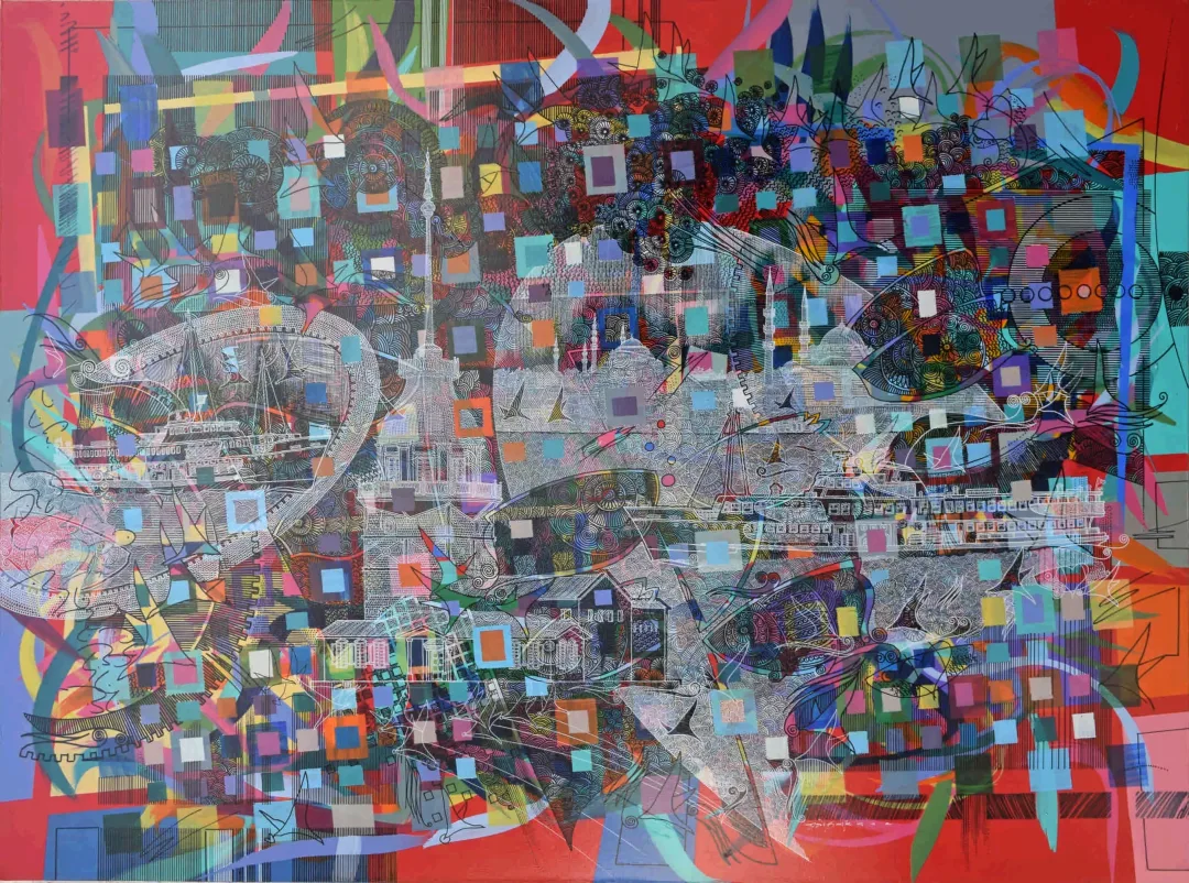 "İsimsiz" eseri ENGİN KORKMAZ tarafından 2022 yılında 90x120 cm ölçülerinde Tuval üzeri akrilik boya tekniği ile yapılmıştır.