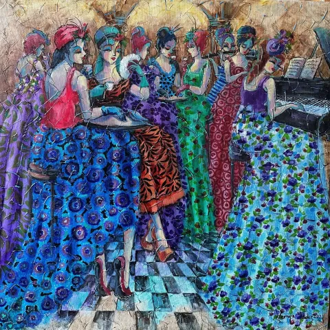 "İsimsiz" eseri DERYA YILDIZ tarafından 2023 yılında 60x60 cm ölçülerinde Tuval üzeri yağlı boya tekniği ile yapılmıştır.
