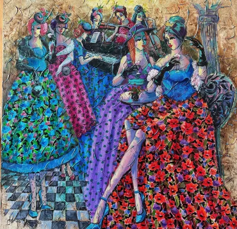 "İsimsiz" eseri DERYA YILDIZ tarafından 2023 yılında 60x60 cm ölçülerinde Tuval üzeri yağlı boya tekniği ile yapılmıştır.