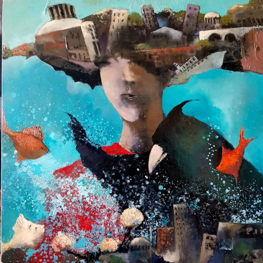 "İsimsiz" eseri EROL PELİOĞLU tarafından 2023 yılında 60x60 cm ölçülerinde Tuval üzeri yağlı boya tekniği ile yapılmıştır.