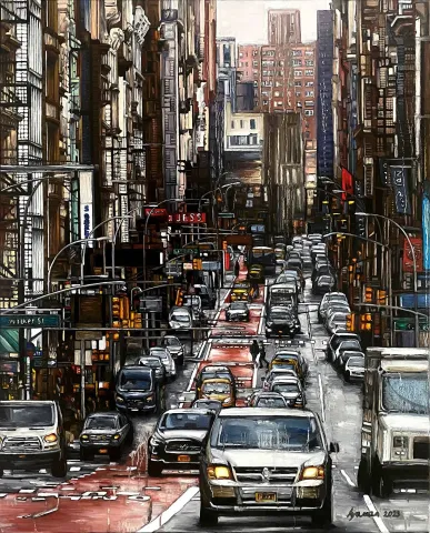 HATİCE YAMAN — “İsimsiz”, 2023 "İsimsiz" eseri HATİCE YAMAN tarafından 2023 yılında 100x80 cm ölçülerinde Tuval üzeri yağlı boya tekniği ile yapılmıştır.