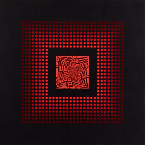 MURAT KURT — “İnşirah Suresi”, 2018 "İnşirah Suresi" eseri MURAT KURT tarafından 2018 yılında 100x100 cm ölçülerinde Tuval üzeri akrilik boya tekniği ile yapılmıştır.