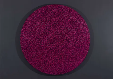 MURAT KURT — “Magenta Laleler”, 2022 "Magenta Laleler" eseri MURAT KURT tarafından 2022 yılında 130x130 cm ölçülerinde Tuval üzeri yağlı boya tekniği ile yapılmıştır.
