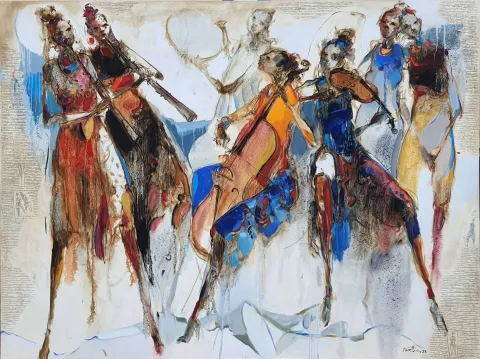 NURETTİN AKKAYA — “Untitled”, 2022 "İsimsiz" eseri NURETTİN AKKAYA tarafından 2022 yılında 180x240 cm ölçülerinde Tuval üzeri yağlı boya tekniği ile yapılmıştır.