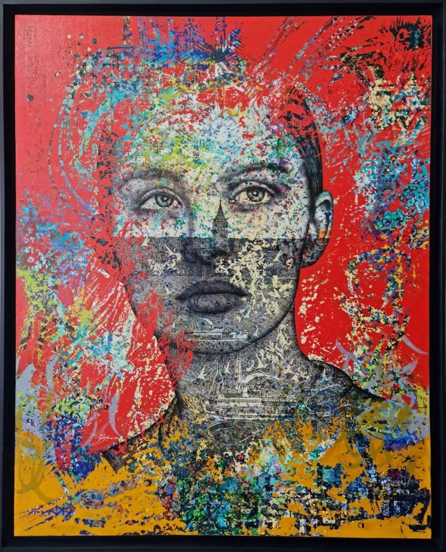 "İsimsiz" eseri ENGİN KORKMAZ tarafından 150x120 cm ölçülerinde Tuval üzeri akrilik boya tekniği ile yapılmıştır.