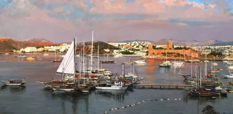 OLEG TURCHIN — “Bodrum” "Bodrum" eseri OLEG TURCHIN tarafından 168x235 cm ölçülerinde Tuval üzeri yağlı boya tekniği ile yapılmıştır.