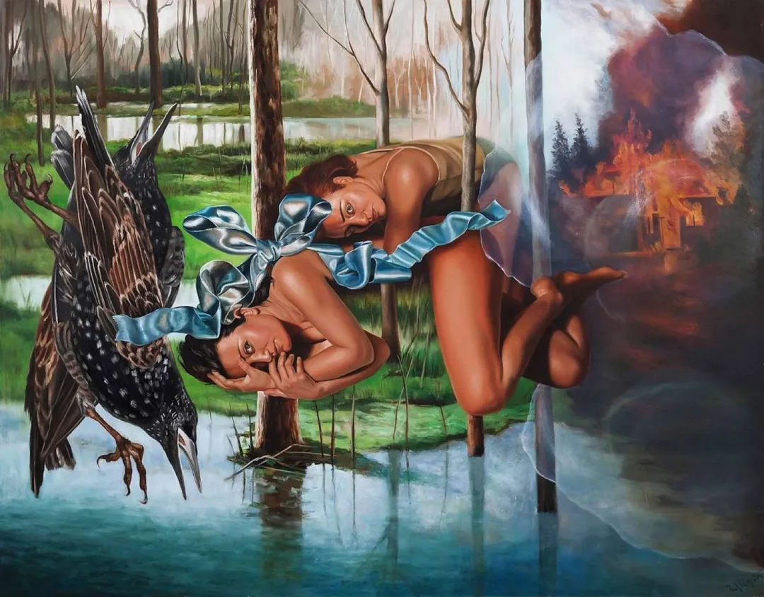 "Dejavu" eseri ZEYNEP AKGÜN tarafından 160x200 cm ölçülerinde Tuval üzeri yağlı boya tekniği ile yapılmıştır.