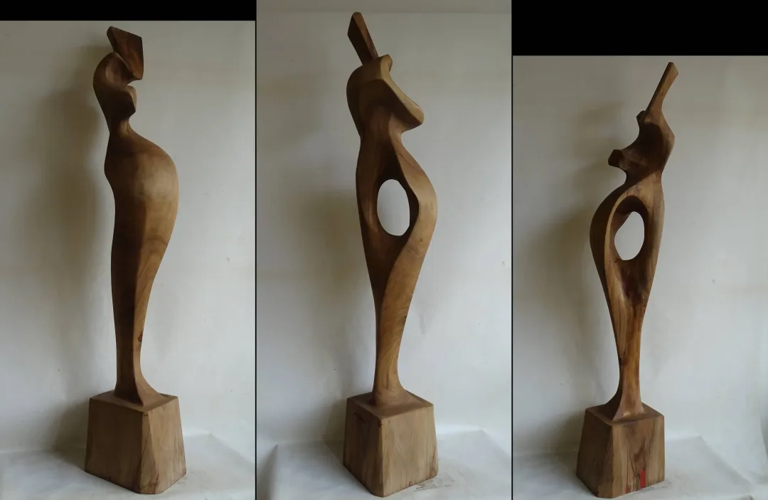"İsimsiz" eseri AZİMET KARAMAN tarafından 2023 yılında 126x25x22 cm ölçülerinde Ceviz Ahşap Yontu tekniği ile yapılmıştır.