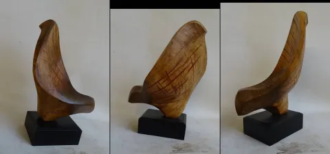"İsimsiz" eseri AZİMET KARAMAN tarafından 2023 yılında 33x23x20 cm ölçülerinde Ceviz Ahşap Yontu tekniği ile yapılmıştır.