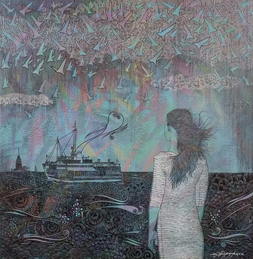ENGİN KORKMAZ — “İsimsiz”, 2017 "İsimsiz" eseri ENGİN KORKMAZ tarafından 2017 yılında 70x70 cm ölçülerinde Tuval üzeri akrilik boya tekniği ile yapılmıştır.