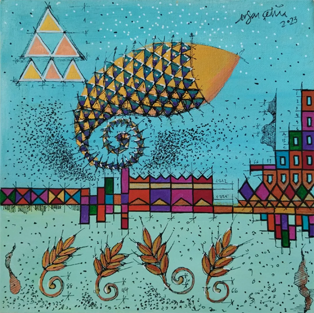 "İsimsiz" eseri ERSAN ÇETİN tarafından 35x35 cm ölçülerinde Tuval üzeri akrilik boya tekniği ile yapılmıştır.