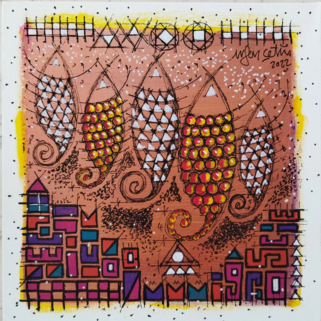 "İsimsiz" eseri ERSAN ÇETİN tarafından 25x25 cm ölçülerinde Tuval üzeri akrilik boya tekniği ile yapılmıştır.