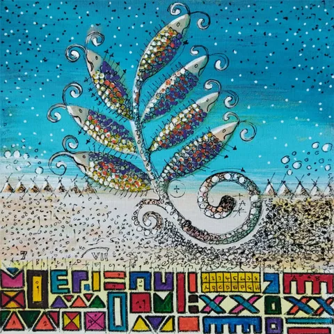 "İsimsiz" eseri ERSAN ÇETİN tarafından 30x30 cm ölçülerinde Tuval üzeri akrilik boya tekniği ile yapılmıştır.