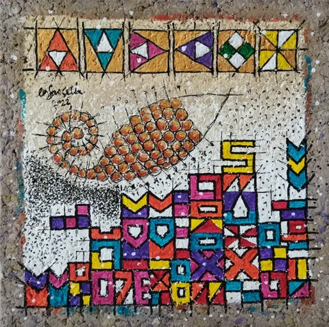 "İsimsiz" eseri ERSAN ÇETİN tarafından 26x26 cm ölçülerinde Kağıt üzeri akrilik boya tekniği ile yapılmıştır.