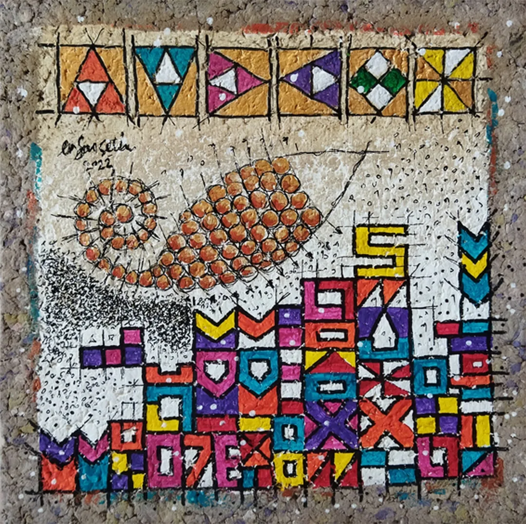 "İsimsiz" eseri ERSAN ÇETİN tarafından 26x26 cm ölçülerinde Kağıt üzeri akrilik boya tekniği ile yapılmıştır.