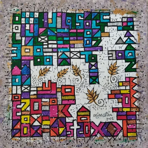 "İsimsiz" eseri ERSAN ÇETİN tarafından 26x26 cm ölçülerinde Kağıt üzeri akrilik boya tekniği ile yapılmıştır.