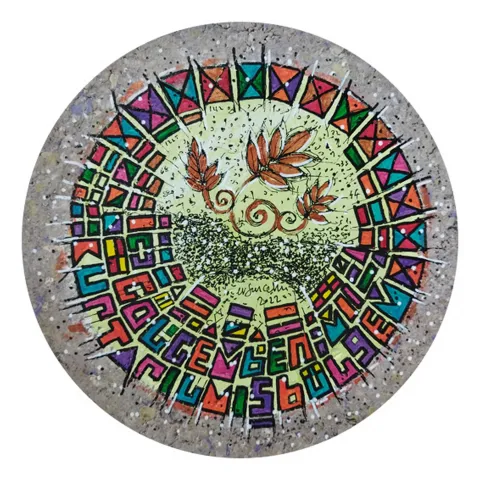 "İsimsiz" eseri ERSAN ÇETİN tarafından 26x26 cm ölçülerinde Kağıt üzeri akrilik boya tekniği ile yapılmıştır.