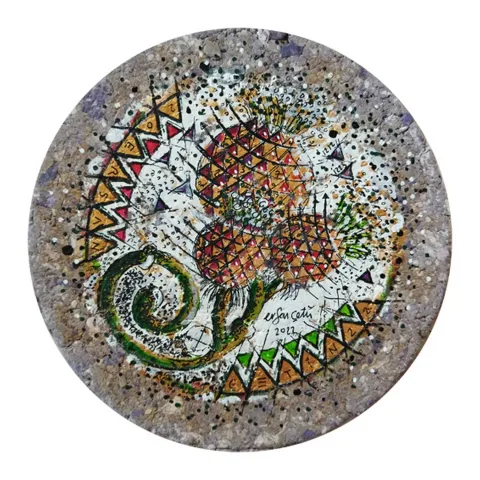 "İsimsiz" eseri ERSAN ÇETİN tarafından 26x26 cm ölçülerinde Kağıt üzeri akrilik boya tekniği ile yapılmıştır.