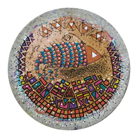 "İsimsiz" eseri ERSAN ÇETİN tarafından 26x26 cm ölçülerinde Kağıt üzeri akrilik boya tekniği ile yapılmıştır.