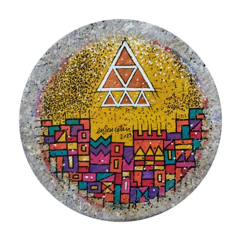 "İsimsiz" eseri ERSAN ÇETİN tarafından 26x26 cm ölçülerinde Kağıt üzeri akrilik boya tekniği ile yapılmıştır.