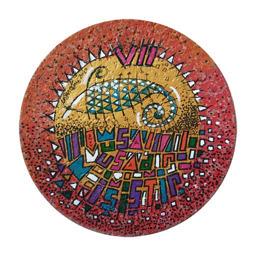 "İsimsiz" eseri ERSAN ÇETİN tarafından 26x26 cm ölçülerinde Kağıt üzeri akrilik boya tekniği ile yapılmıştır.