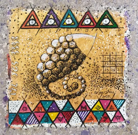 "İsimsiz" eseri ERSAN ÇETİN tarafından 26x26 cm ölçülerinde Kağıt üzeri akrilik boya tekniği ile yapılmıştır.