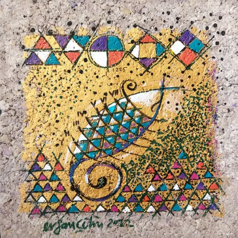 "İsimsiz" eseri ERSAN ÇETİN tarafından 26x26 cm ölçülerinde Kağıt üzeri akrilik boya tekniği ile yapılmıştır.