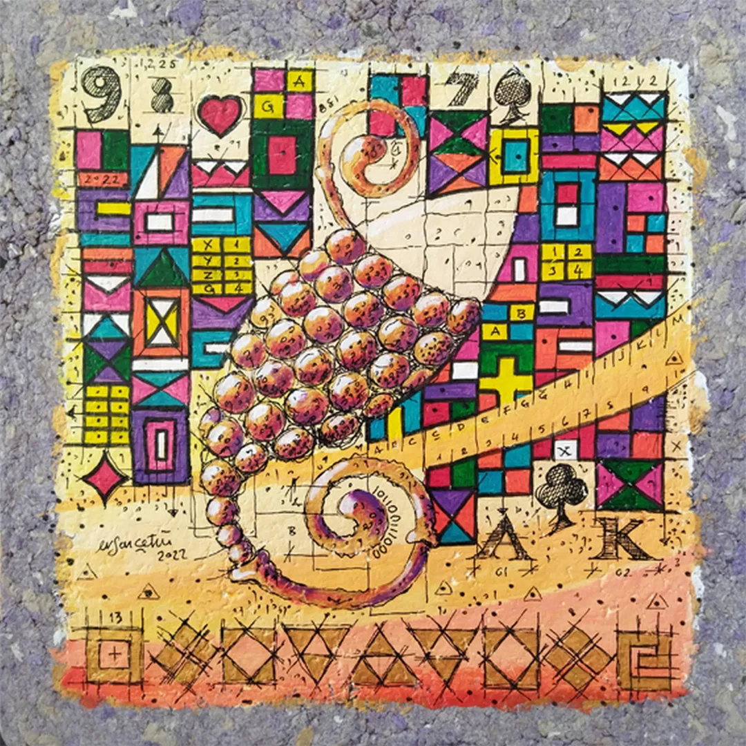"İsimsiz" eseri ERSAN ÇETİN tarafından 35x35 cm ölçülerinde Kağıt üzeri akrilik boya tekniği ile yapılmıştır.