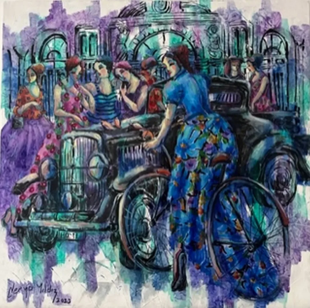 "İsimsiz" eseri DERYA YILDIZ tarafından 2023 yılında 60x60 cm ölçülerinde Tuval üzeri yağlı boya tekniği ile yapılmıştır.
