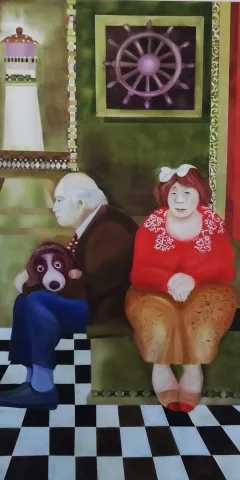 "İsimsiz" eseri MAKBULE AYAZ tarafından 2023 yılında 130x65 cm ölçülerinde Tuval üzeri yağlı boya tekniği ile yapılmıştır.