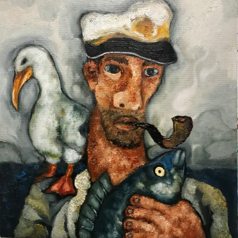 "İsimsiz" eseri MURAT TOLGA tarafından 2023 yılında 40x40 cm ölçülerinde Tuval üzeri yağlı boya tekniği ile yapılmıştır.