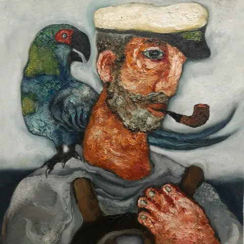 "İsimsiz" eseri MURAT TOLGA tarafından 2023 yılında 40x40 cm ölçülerinde Tuval üzeri yağlı boya tekniği ile yapılmıştır.