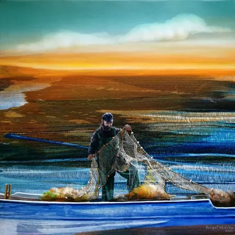 "İsimsiz" eseri TURGUT AKARSU tarafından 2023 yılında 40x40 cm ölçülerinde Tuval üzeri akrilik boya tekniği ile yapılmıştır.