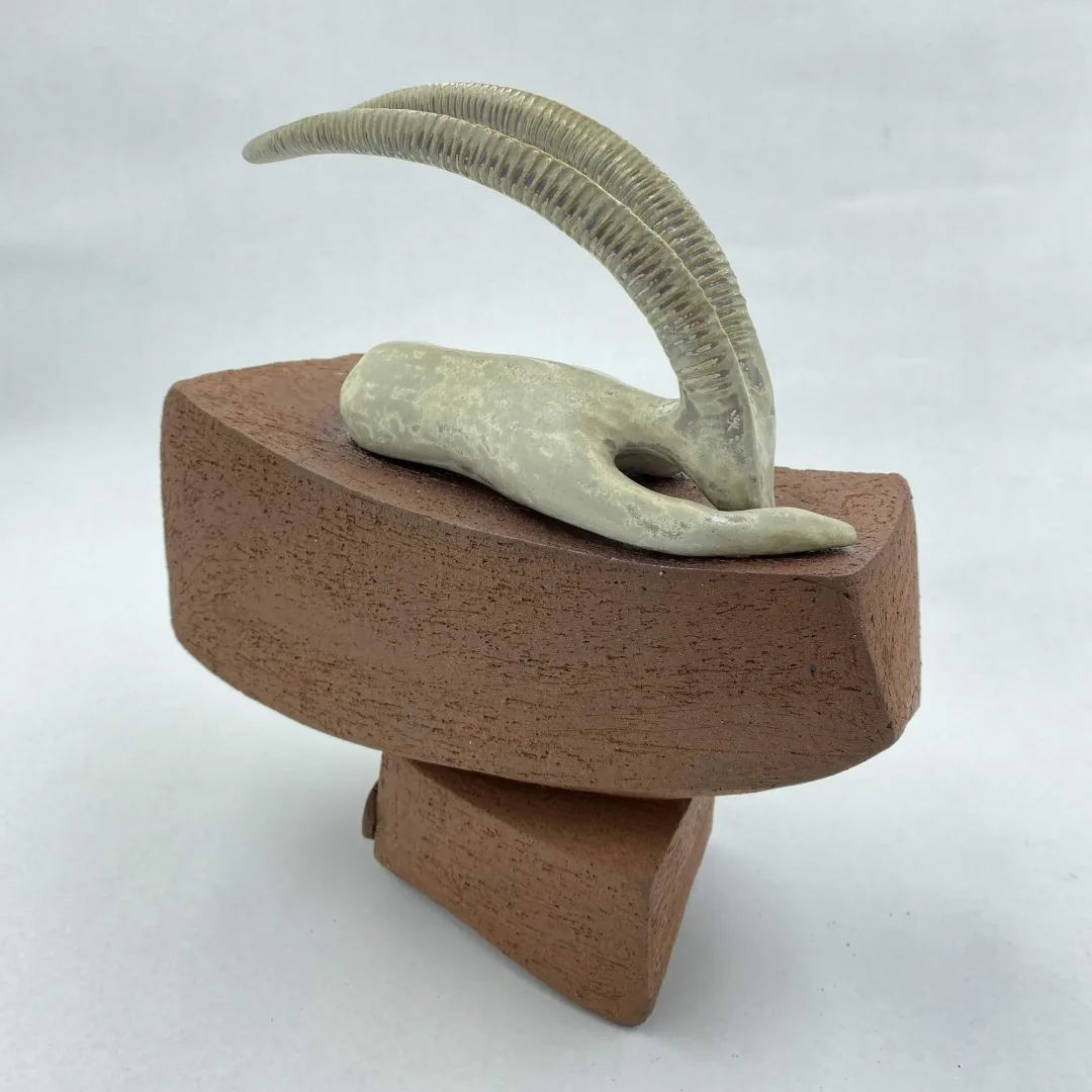 "İsimsiz" eseri AYŞE ERGÜNER tarafından 2023 yılında 19x8x23 cm ölçülerinde Stoneware çamur, elle şekillendirme, 1240°C tekniği ile yapılmıştır.