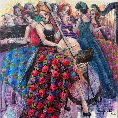 "İsimsiz" eseri DERYA YILDIZ tarafından 2023 yılında 40x40 cm ölçülerinde Tuval üzeri yağlı boya tekniği ile yapılmıştır.