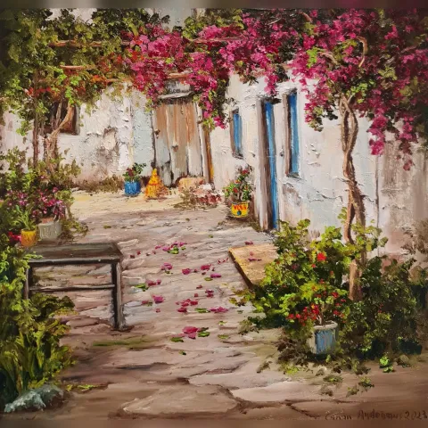 "İsimsiz" eseri CANAN AYDOĞMUŞ tarafından 2023 yılında 40x40 cm ölçülerinde Tuval üzeri yağlı boya tekniği ile yapılmıştır.
