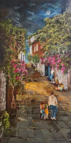 "İsimsiz" eseri CANAN AYDOĞMUŞ tarafından 2023 yılında 130x65 cm ölçülerinde Tuval üzeri yağlı boya tekniği ile yapılmıştır.