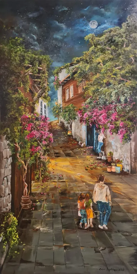 "İsimsiz" eseri CANAN AYDOĞMUŞ tarafından 2023 yılında 130x65 cm ölçülerinde Tuval üzeri yağlı boya tekniği ile yapılmıştır.