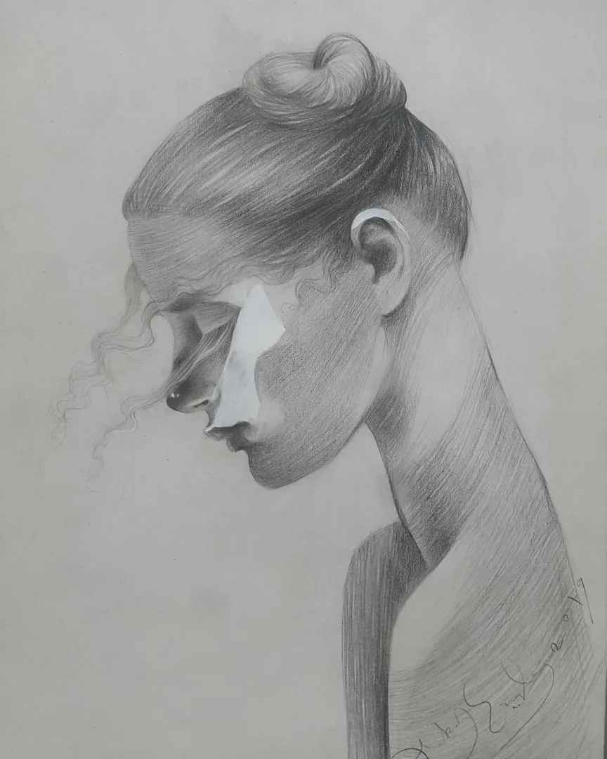 yakınlaştır "Persona" eseri HAKAN ERASLAN tarafından 2019 yılında 34x25 cm ölçülerinde Kağıt üzeri desen tekniği ile yapılmıştır.