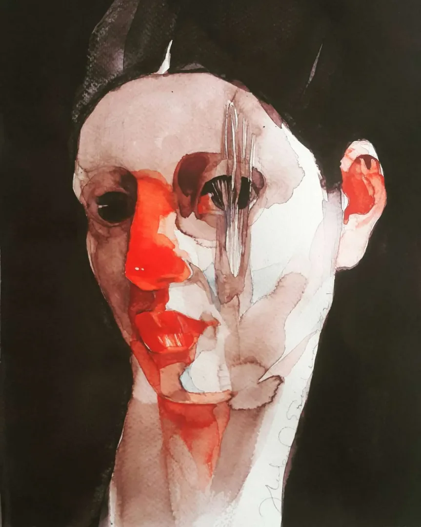 "Persona" eseri HAKAN ERASLAN tarafından 2023 yılında 34x25 cm ölçülerinde Kağıt üzeri sulu boya tekniği ile yapılmıştır.