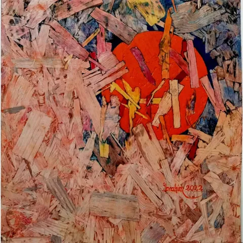 İBRAHİM AKGÜNEY — “İsimsiz”, 2023 "İsimsiz" eseri İBRAHİM AKGÜNEY tarafından 2023 yılında 40x40 cm ölçülerinde OSB üzeri yağlı boya tekniği ile yapılmıştır.