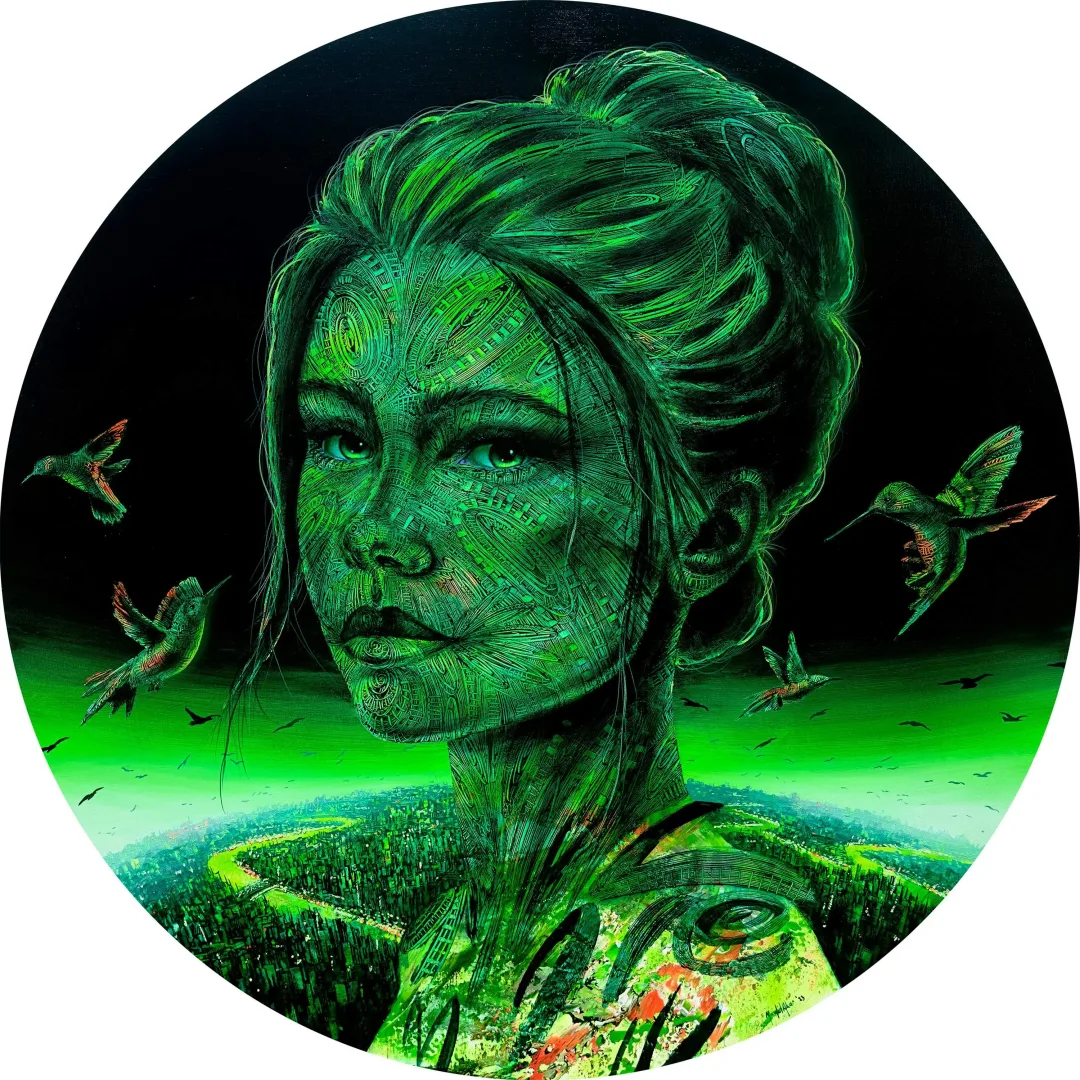 yakınlaştır "Neo Nature-2" eseri MEVLÜT AKAR tarafından 2023 yılında 120x120 cm ölçülerinde Tuval üzeri akrilik boya tekniği ile yapılmıştır.