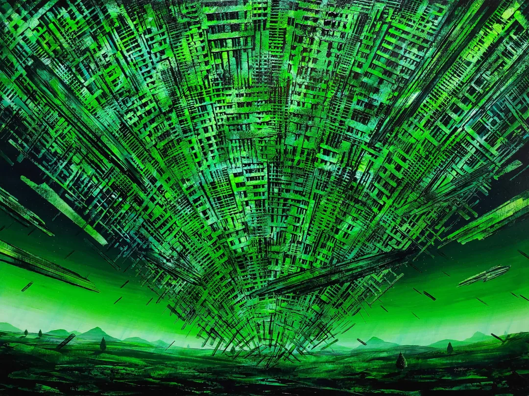 "Neo Nature-4" eseri MEVLÜT AKAR tarafından 2021 yılında 90x120 cm ölçülerinde Tuval üzeri akrilik boya tekniği ile yapılmıştır.