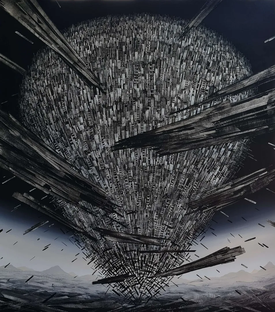 "Neo Nature-4" eseri MEVLÜT AKAR tarafından 2022 yılında 160x140 cm ölçülerinde Tuval üzeri akrilik boya tekniği ile yapılmıştır.