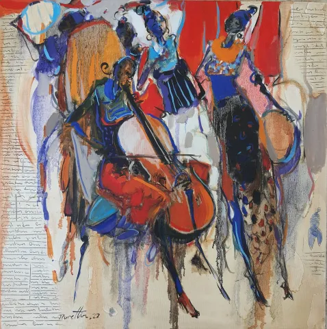 NURETTİN AKKAYA — “Untitled”, 2022 "İsimsiz" eseri NURETTİN AKKAYA tarafından 2022 yılında 60x60 cm ölçülerinde Tuval üzeri yağlı boya tekniği ile yapılmıştır.