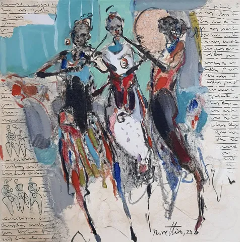 NURETTİN AKKAYA — “Untitled”, 2022 "İsimsiz" eseri NURETTİN AKKAYA tarafından 2022 yılında 40x40 cm ölçülerinde Tuval üzeri yağlı boya tekniği ile yapılmıştır.
