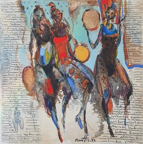 NURETTİN AKKAYA — “Untitled”, 2022 "İsimsiz" eseri NURETTİN AKKAYA tarafından 2022 yılında 40x40 cm ölçülerinde Tuval üzeri yağlı boya tekniği ile yapılmıştır.