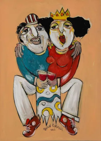"İsimsiz" eseri ORHAN KURMALI tarafından 69x50 cm ölçülerinde Duralit üzeri yağlı boya tekniği ile yapılmıştır.