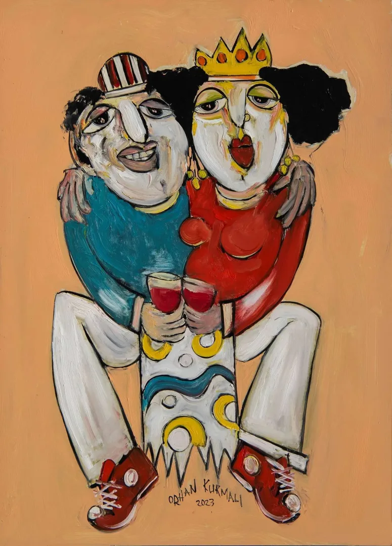 ORHAN KURMALI — “İsimsiz” "İsimsiz" eseri ORHAN KURMALI tarafından 69x50 cm ölçülerinde Duralit üzeri yağlı boya tekniği ile yapılmıştır.